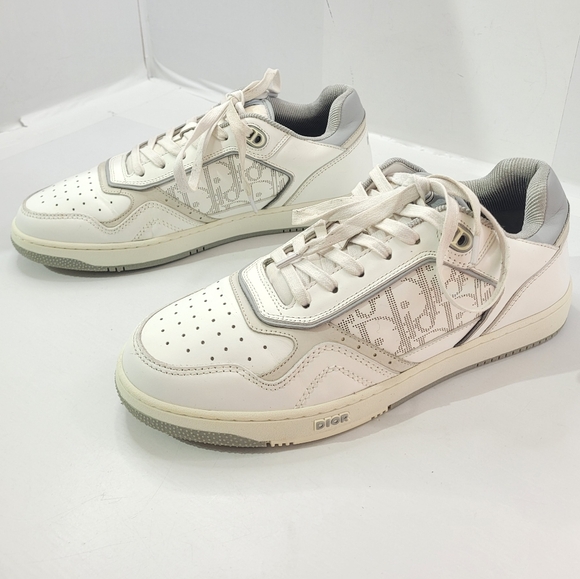 CHRISTIAN DIOR B27 LOW TOP WHITE/GREY SNEAKER SIZE EU43/US10 - Picture 1 of 16